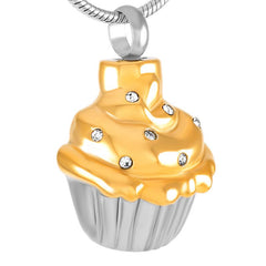 Cupcake Shaped Cremation Urn Necklace
