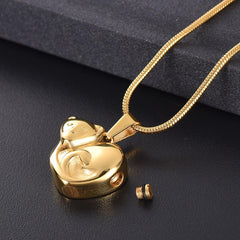 Curled Up Cat Cremation Urn Necklace
