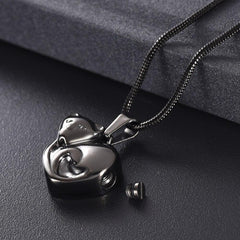 Curled Up Cat Cremation Urn Necklace