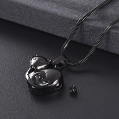 Curled Up Cat Cremation Urn Necklace