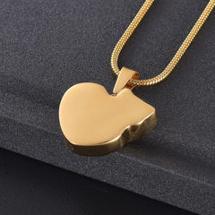 Curled Up Cat Cremation Urn Necklace