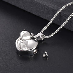 Curled Up Cat Cremation Urn Necklace