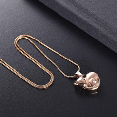 Curled Up Cat Cremation Urn Necklace