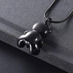 Cute Teddy Bear With Heart Cremation Urn Necklace