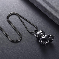 Cute Teddy Bear With Heart Cremation Urn Necklace