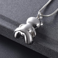 Cute Teddy Bear With Heart Cremation Urn Necklace
