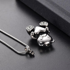 Cute Teddy Bear With Heart Cremation Urn Necklace