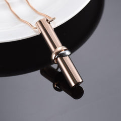 Cylinder Cremation Urn Necklace With Infinity Band Engraved "Together Forever In Loving Memory"