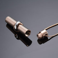 Cylinder Cremation Urn Necklace With Infinity Band Engraved "Together Forever In Loving Memory"