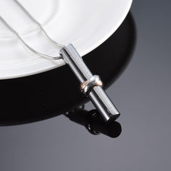 Cylinder Cremation Urn Necklace With Infinity Band Engraved "Together Forever In Loving Memory"