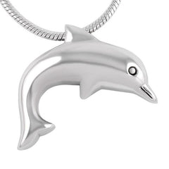 Dolphin Shaped Cremation Urn Necklace