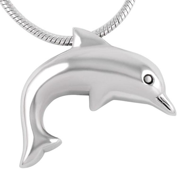 Dolphin Shaped Cremation Urn Necklace