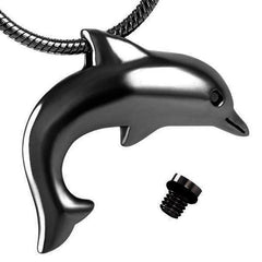 Dolphin Shaped Cremation Urn Necklace