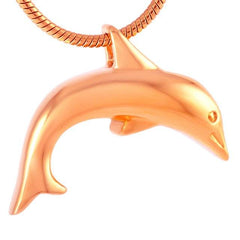 Dolphin Shaped Cremation Urn Necklace