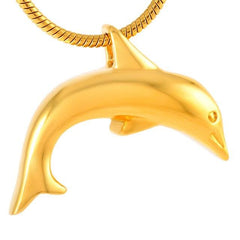 Dolphin Shaped Cremation Urn Necklace