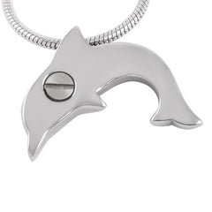 Dolphin Shaped Cremation Urn Necklace