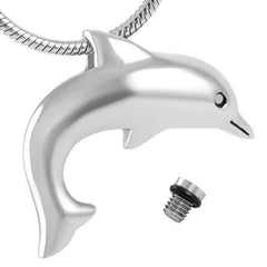 Dolphin Shaped Cremation Urn Necklace