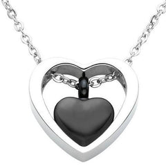 Double Heart Cremation Urn Necklace