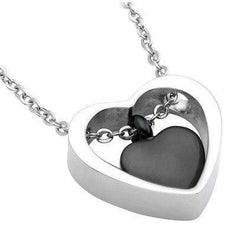Double Heart Cremation Urn Necklace