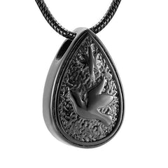 Dove Peace Teardrop Cremation Urn Necklace