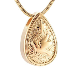 Dove Peace Teardrop Cremation Urn Necklace