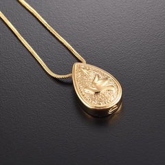 Dove Peace Teardrop Cremation Urn Necklace