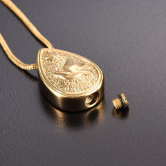Dove Peace Teardrop Cremation Urn Necklace