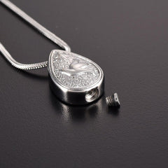 Dove Peace Teardrop Cremation Urn Necklace