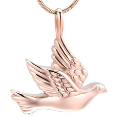 Dove Shaped Cremation Urn Necklace
