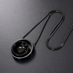 Dual Circle Around Heart Cremation Urn Necklace