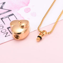 Dual Heart Shaped Cremation Urn Necklace