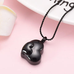 Dual Heart Shaped Cremation Urn Necklace