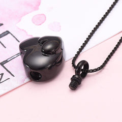 Dual Heart Shaped Cremation Urn Necklace