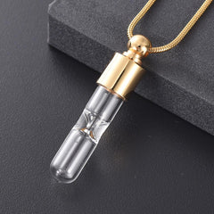 Eternal Hourglass Glass Cremation Urn Necklace