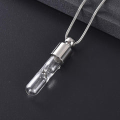 Eternal Hourglass Glass Cremation Urn Necklace