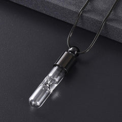 Eternal Hourglass Glass Cremation Urn Necklace