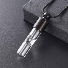 Eternal Hourglass Glass Cremation Urn Necklace