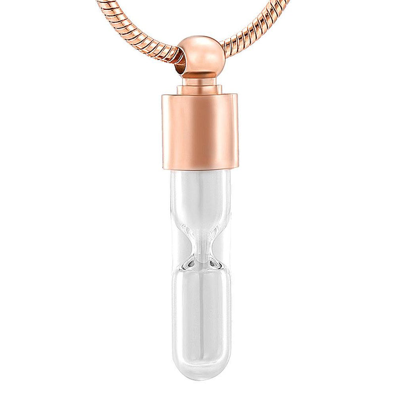 Eternal Hourglass Glass Cremation Urn Necklace
