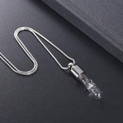 Eternal Hourglass Glass Cremation Urn Necklace