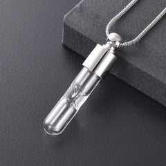 Eternal Hourglass Glass Cremation Urn Necklace