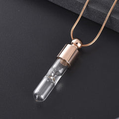 Eternal Hourglass Glass Cremation Urn Necklace
