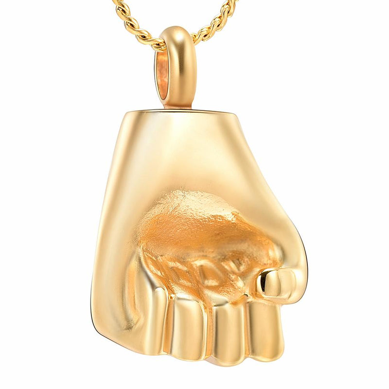 Fist Shaped Cremation Urn Necklace