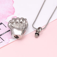Fist Shaped Cremation Urn Necklace