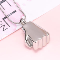 Fist Shaped Cremation Urn Necklace