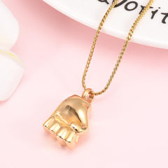 Fist Shaped Cremation Urn Necklace