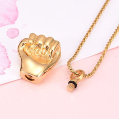 Fist Shaped Cremation Urn Necklace