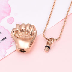 Fist Shaped Cremation Urn Necklace