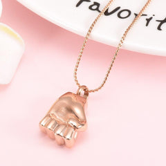 Fist Shaped Cremation Urn Necklace