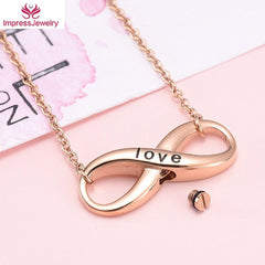 Forever Love Infinity Shaped Cremation Urn Necklace