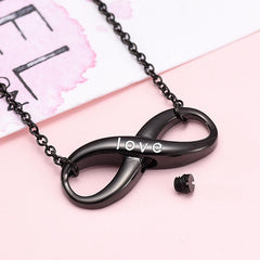 Forever Love Infinity Shaped Cremation Urn Necklace